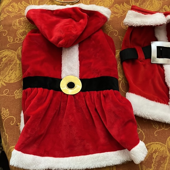 2for1 Santa and Ms.Claus dog outfits, size medium, medium/large - Picture 2 of 6
